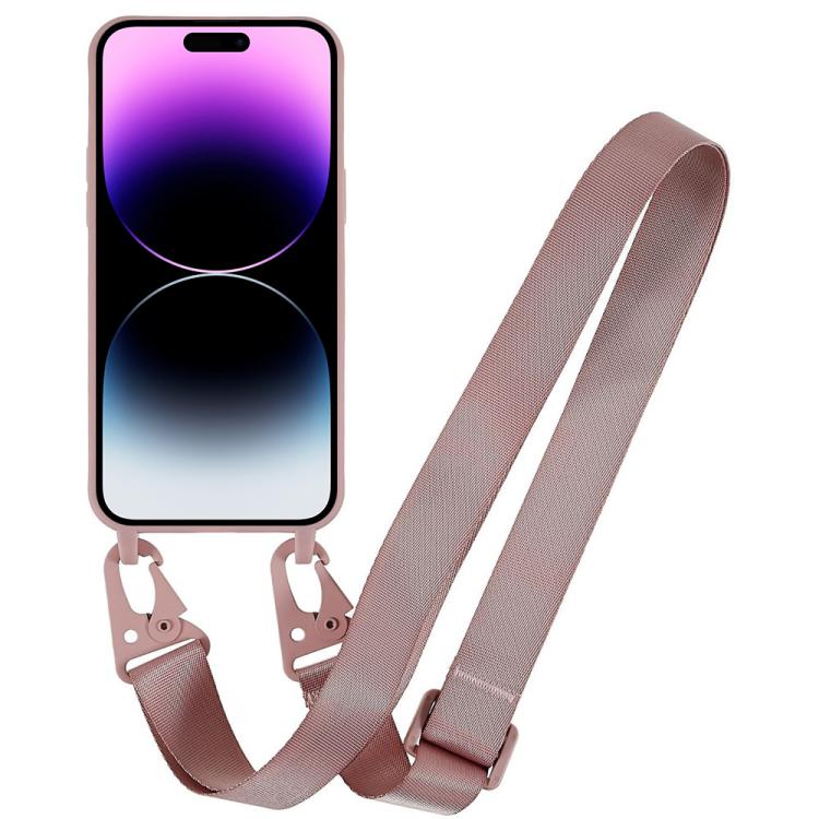 For iPhone 14 Pro Max TPU Soft Matte Phone Case with Long Lanyard