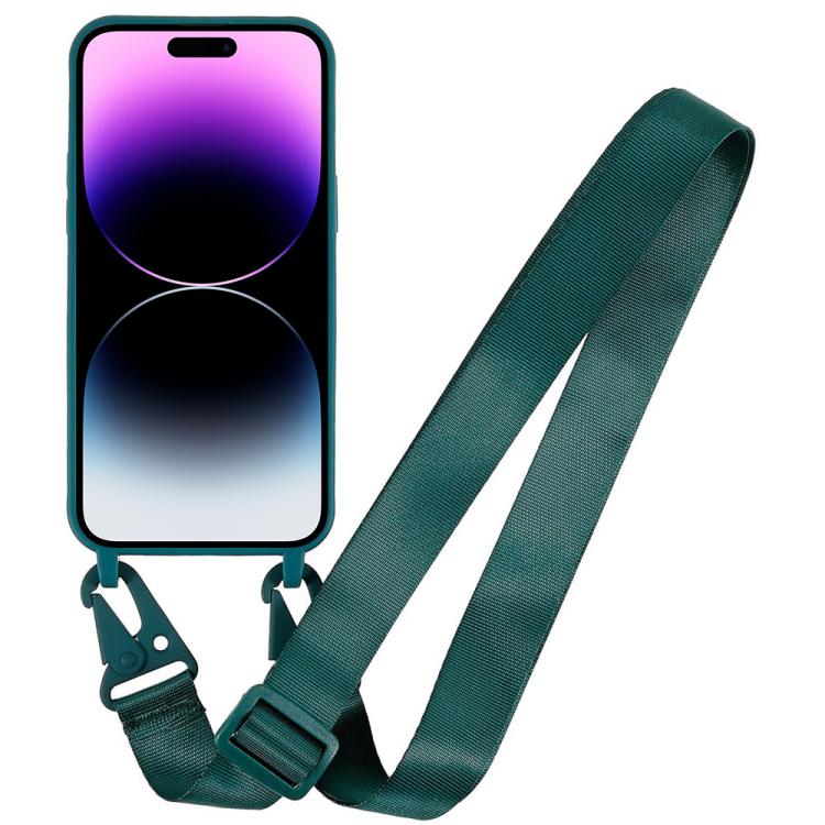 For iPhone 14 Pro Max TPU Soft Matte Phone Case with Long Lanyard