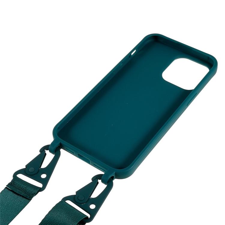 For iPhone 14 Pro Max TPU Soft Matte Phone Case with Long Lanyard