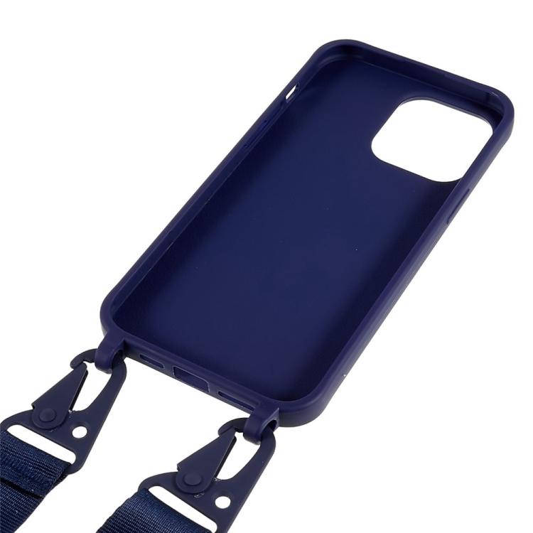 For iPhone 14 Pro Max TPU Soft Matte Phone Case with Long Lanyard