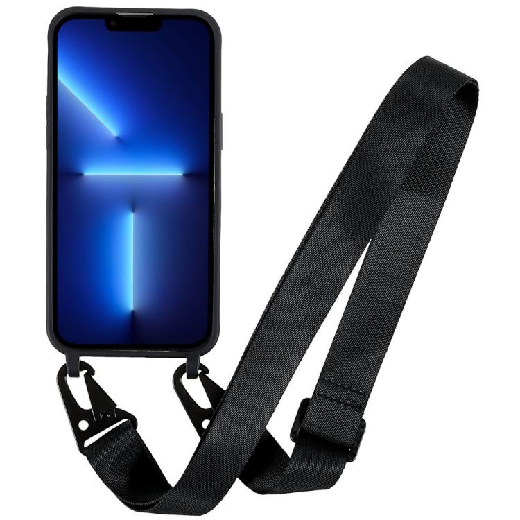 For iPhone 13 Pro Max TPU Soft Matte Phone Case with Long Lanyard
