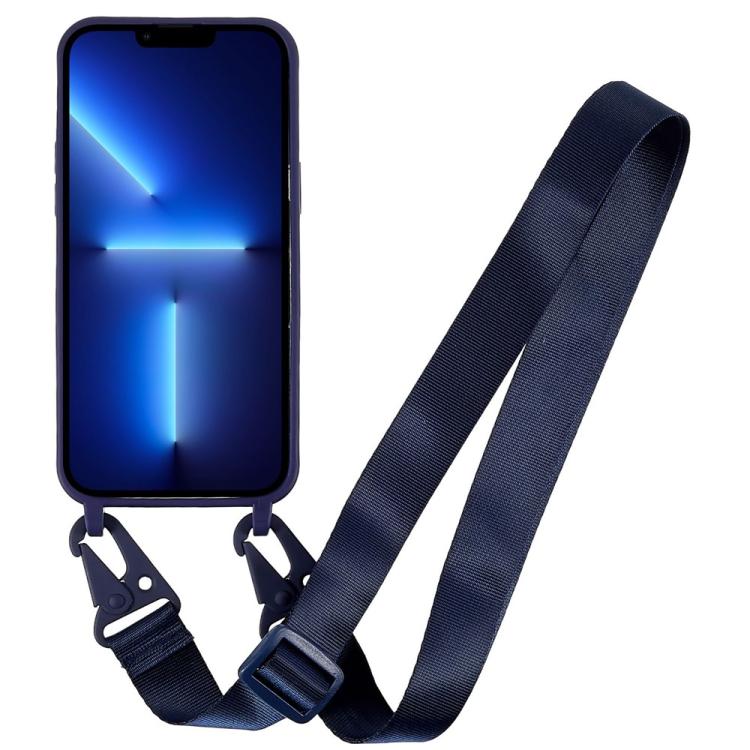 For iPhone 13 Pro Max TPU Soft Matte Phone Case with Long Lanyard