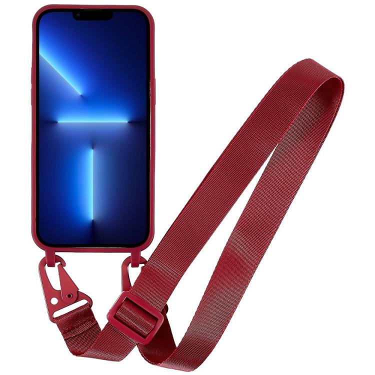 For iPhone 13 Pro Max TPU Soft Matte Phone Case with Long Lanyard