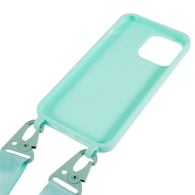 For iPhone 13 Pro TPU Soft Matte Phone Case with Long Lanyard