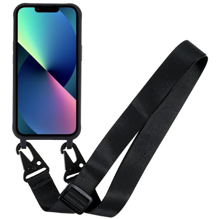 For iPhone 13 TPU Soft Matte Phone Case with Long Lanyard