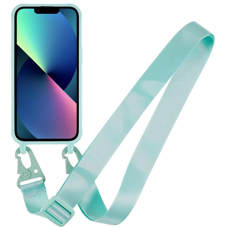 For iPhone 13 TPU Soft Matte Phone Case with Long Lanyard