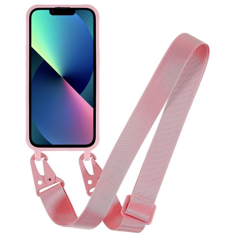 For iPhone 13 TPU Soft Matte Phone Case with Long Lanyard