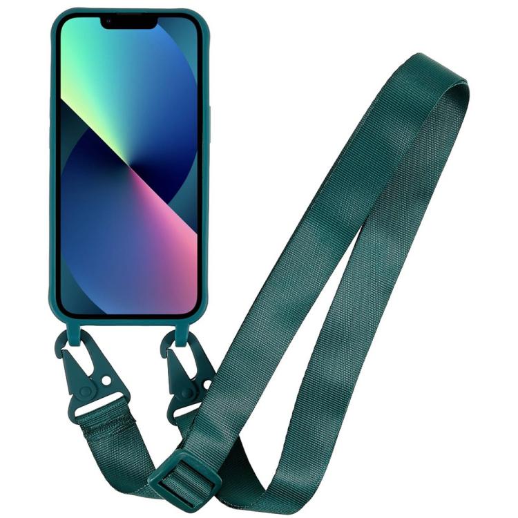 For iPhone 13 TPU Soft Matte Phone Case with Long Lanyard