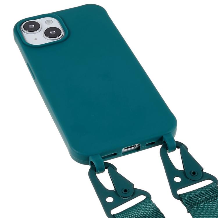 For iPhone 13 TPU Soft Matte Phone Case with Long Lanyard