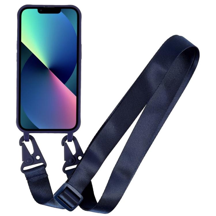 For iPhone 13 TPU Soft Matte Phone Case with Long Lanyard