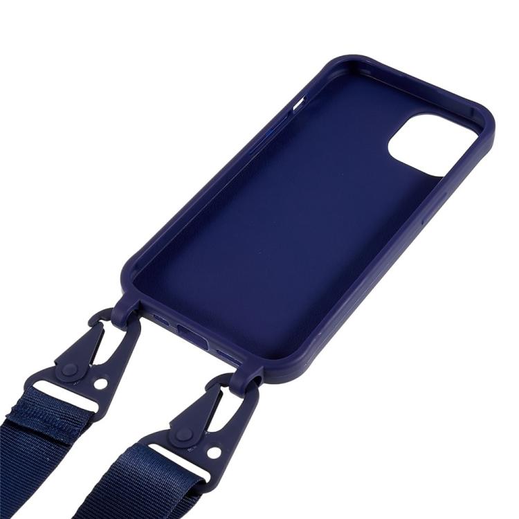 For iPhone 13 TPU Soft Matte Phone Case with Long Lanyard