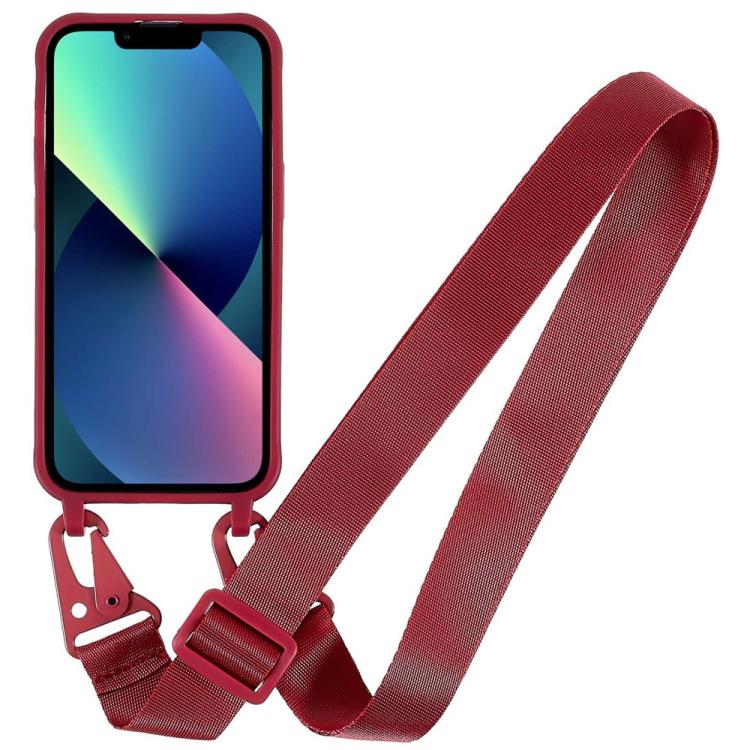 For iPhone 13 TPU Soft Matte Phone Case with Long Lanyard