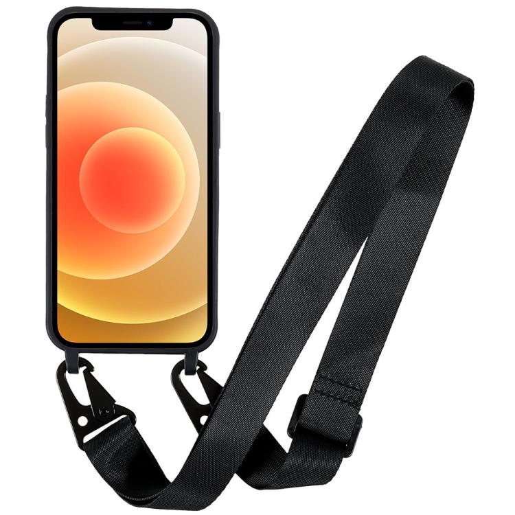 For iPhone 12 TPU Soft Matte Phone Case with Long Lanyard