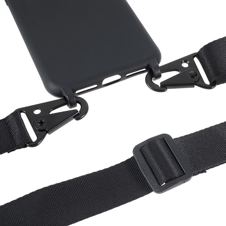 For iPhone 12 TPU Soft Matte Phone Case with Long Lanyard