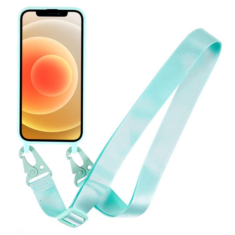 For iPhone 12 TPU Soft Matte Phone Case with Long Lanyard
