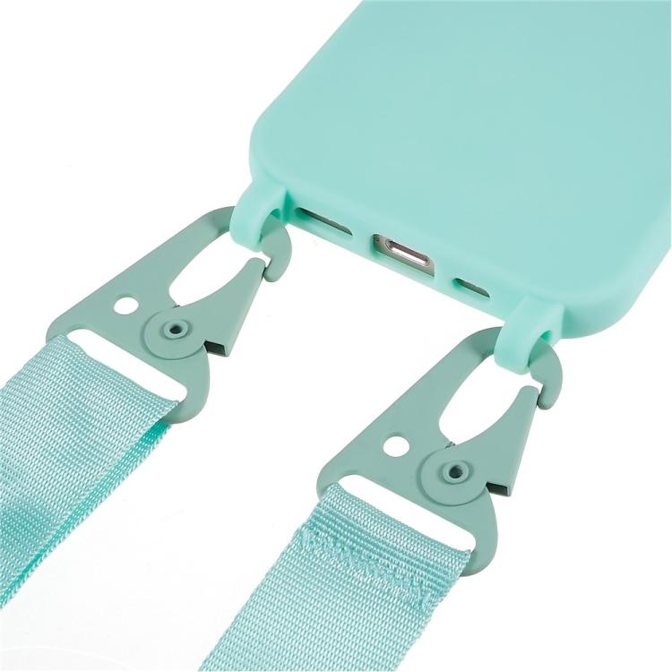 For iPhone 12 TPU Soft Matte Phone Case with Long Lanyard