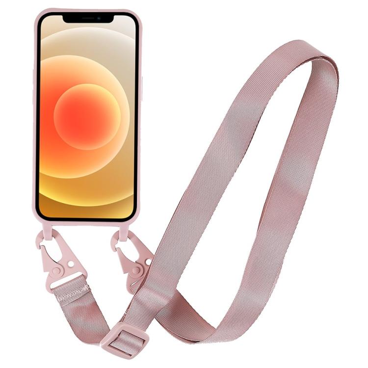 For iPhone 12 TPU Soft Matte Phone Case with Long Lanyard