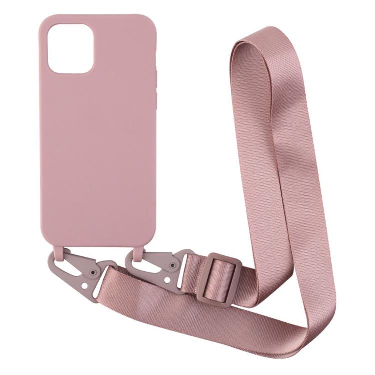 For iPhone 12 TPU Soft Matte Phone Case with Long Lanyard
