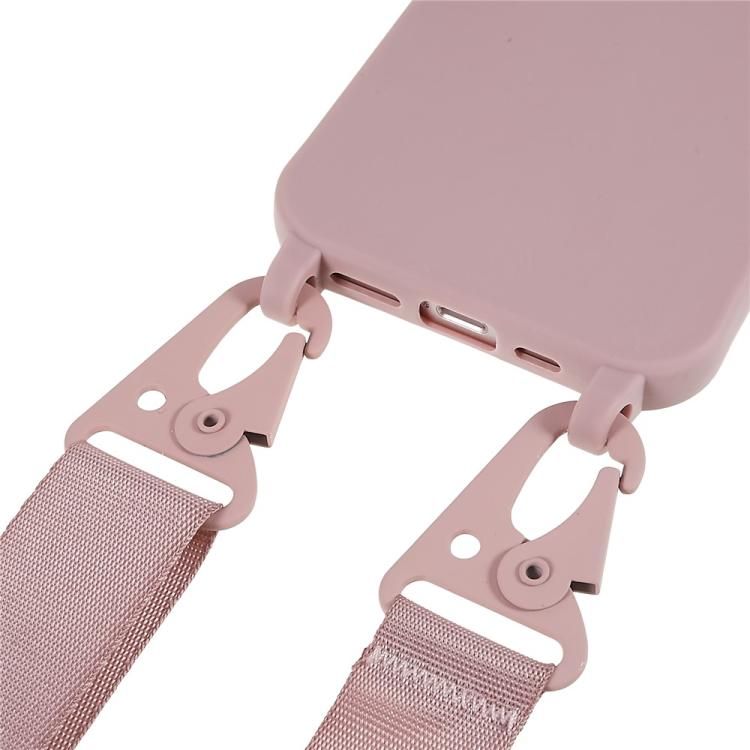 For iPhone 12 TPU Soft Matte Phone Case with Long Lanyard