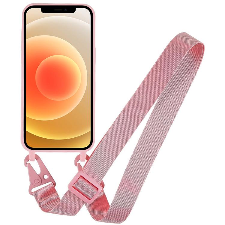 For iPhone 12 TPU Soft Matte Phone Case with Long Lanyard