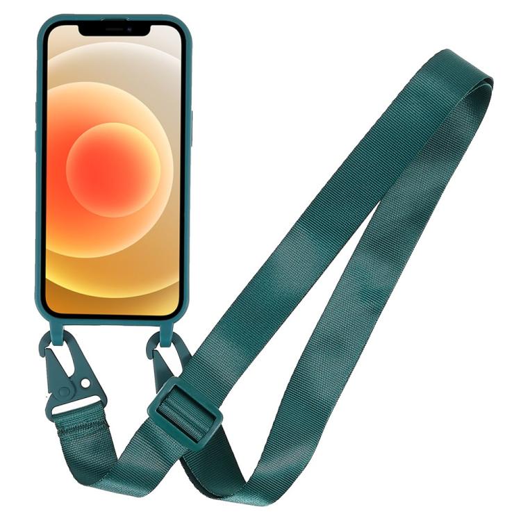 For iPhone 12 TPU Soft Matte Phone Case with Long Lanyard