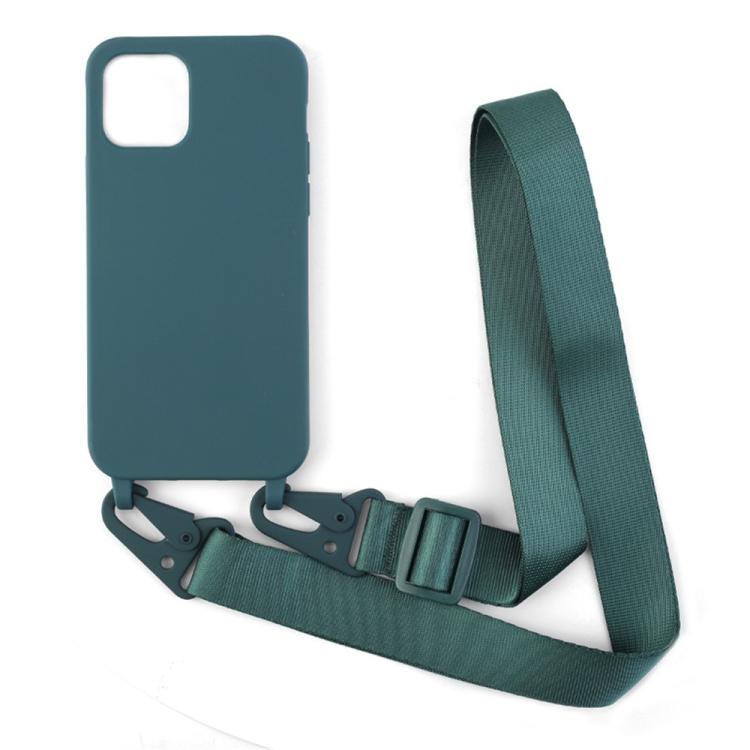 For iPhone 12 TPU Soft Matte Phone Case with Long Lanyard
