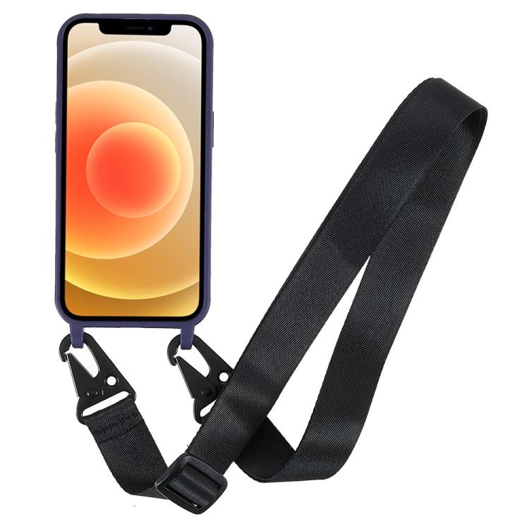 For iPhone 12 TPU Soft Matte Phone Case with Long Lanyard