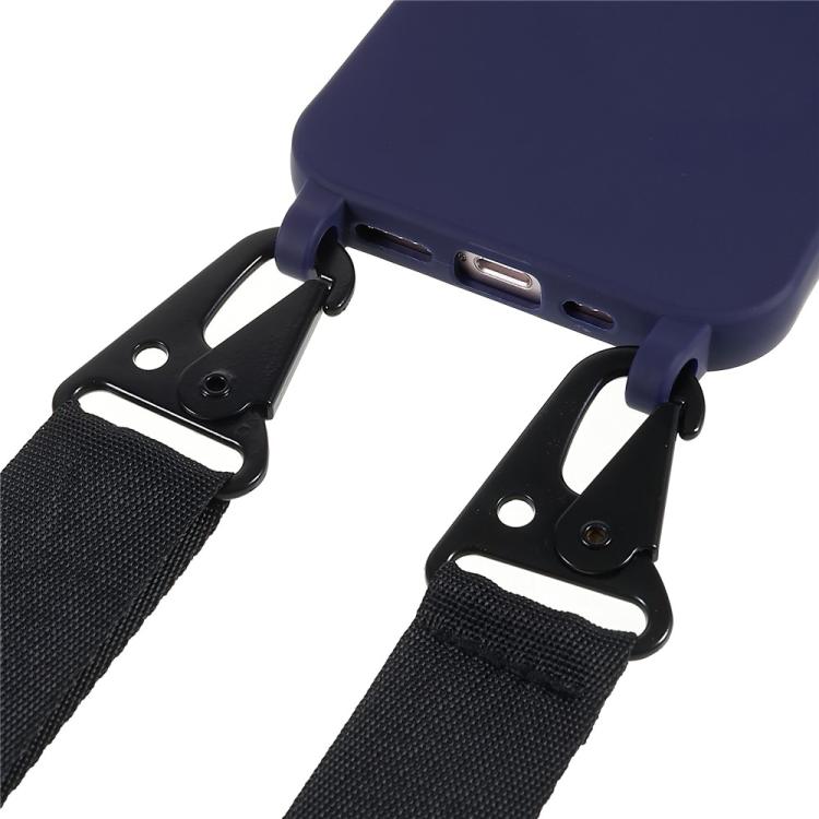 For iPhone 12 TPU Soft Matte Phone Case with Long Lanyard