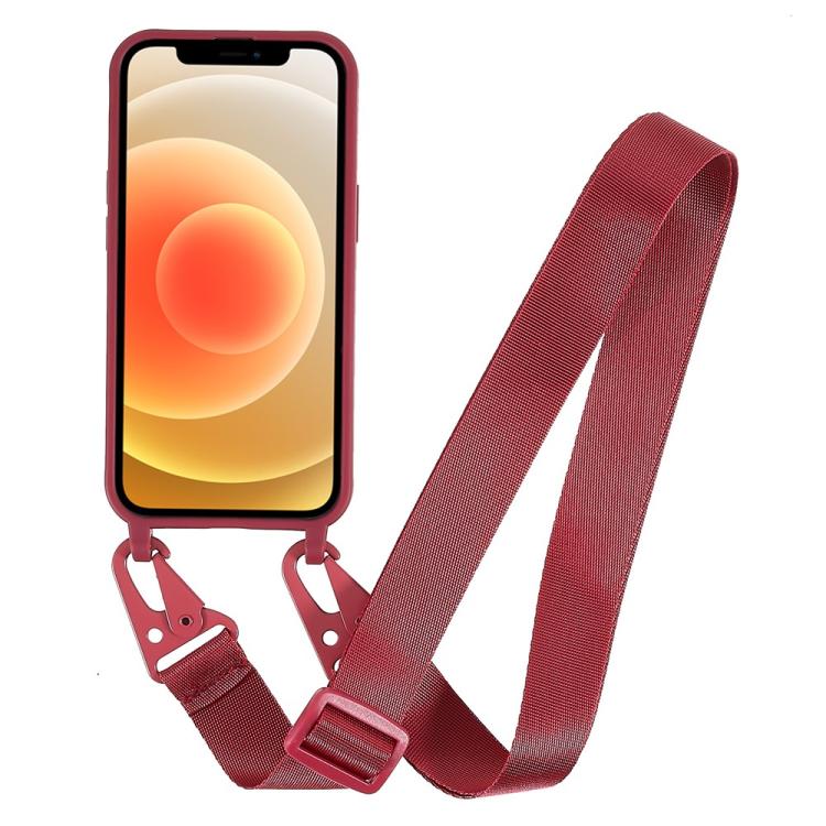 For iPhone 12 TPU Soft Matte Phone Case with Long Lanyard