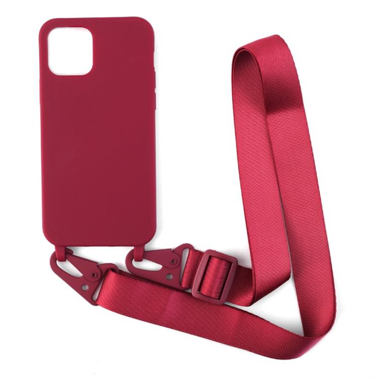 For iPhone 12 TPU Soft Matte Phone Case with Long Lanyard
