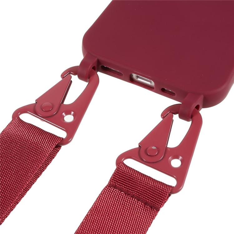 For iPhone 12 TPU Soft Matte Phone Case with Long Lanyard