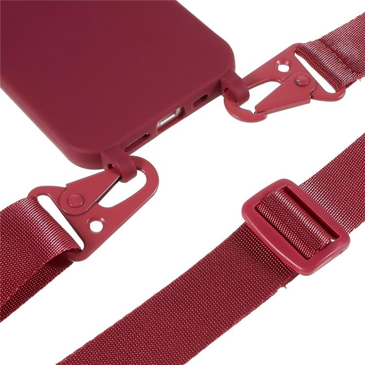 For iPhone 12 TPU Soft Matte Phone Case with Long Lanyard