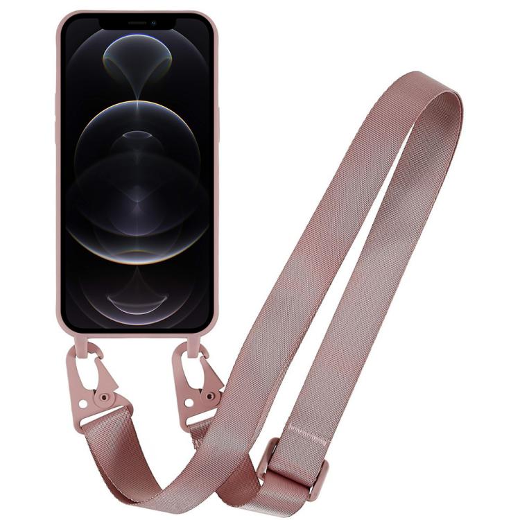 For iPhone 12 Pro TPU Soft Matte Phone Case with Long Lanyard