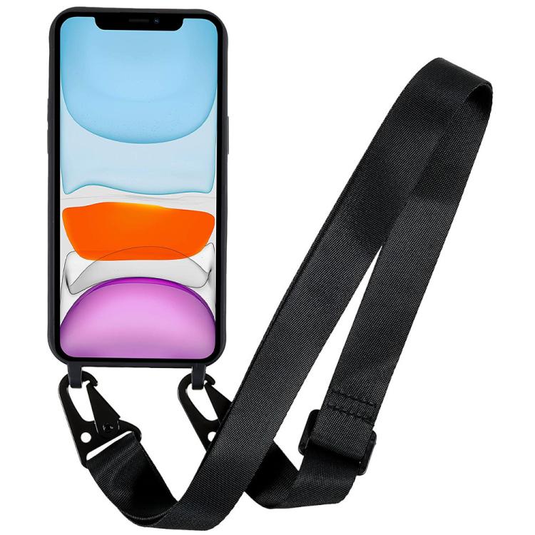 For iPhone 11 TPU Soft Matte Phone Case with Long Lanyard