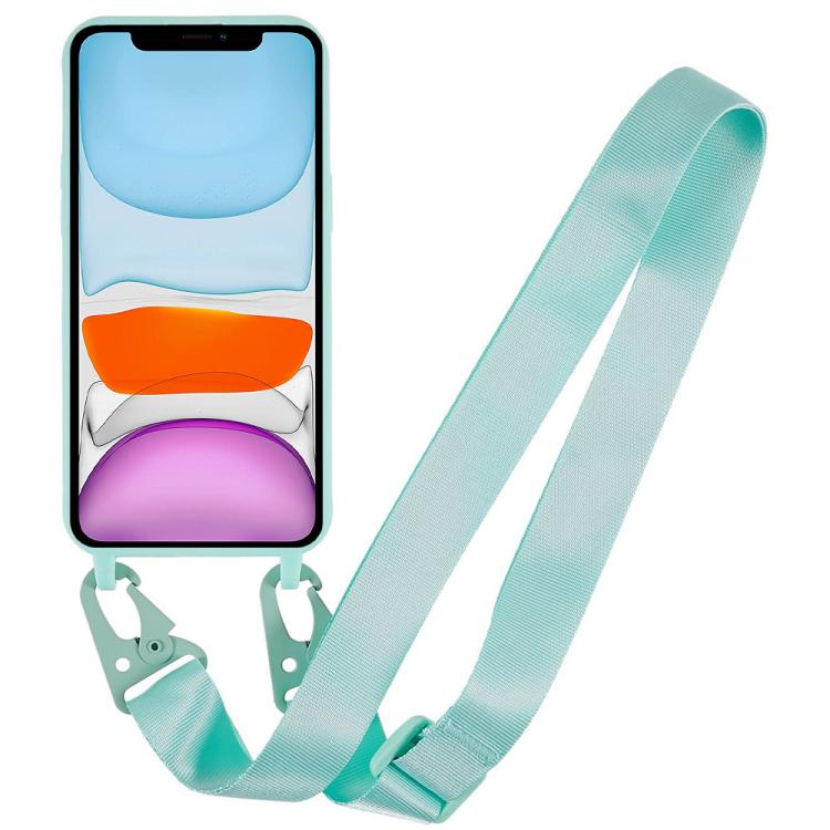 For iPhone 11 TPU Soft Matte Phone Case with Long Lanyard
