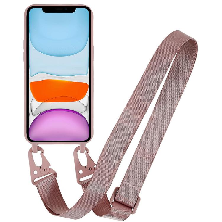 For iPhone 11 TPU Soft Matte Phone Case with Long Lanyard