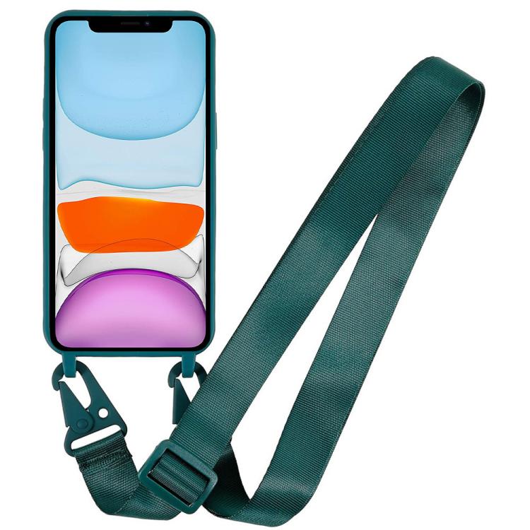 For iPhone 11 TPU Soft Matte Phone Case with Long Lanyard