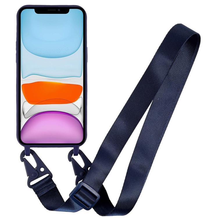 For iPhone 11 TPU Soft Matte Phone Case with Long Lanyard