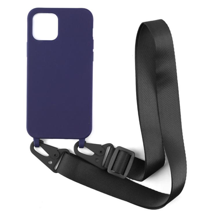 For iPhone 11 TPU Soft Matte Phone Case with Long Lanyard
