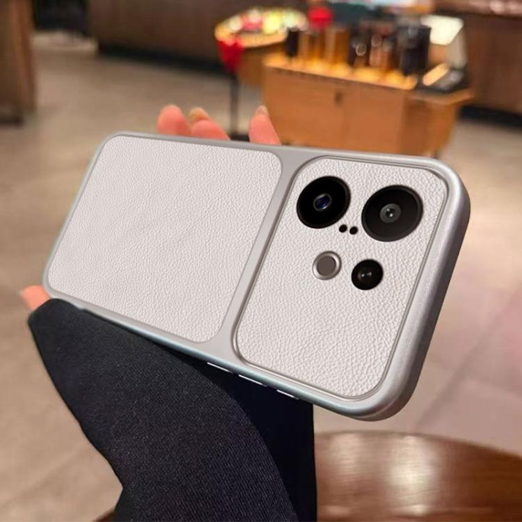 For vivo S30 Pro mini Large Window Leather Textured Coated TPU Phone Case - White