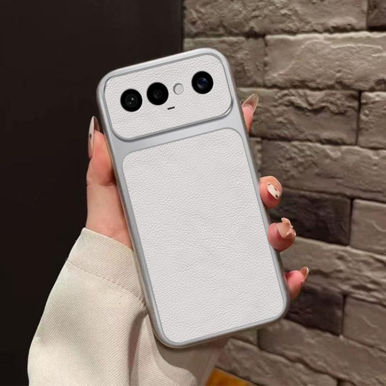 For vivo S50 Pro mini 5G Large Window Leather Textured Coated TPU Phone Case - White