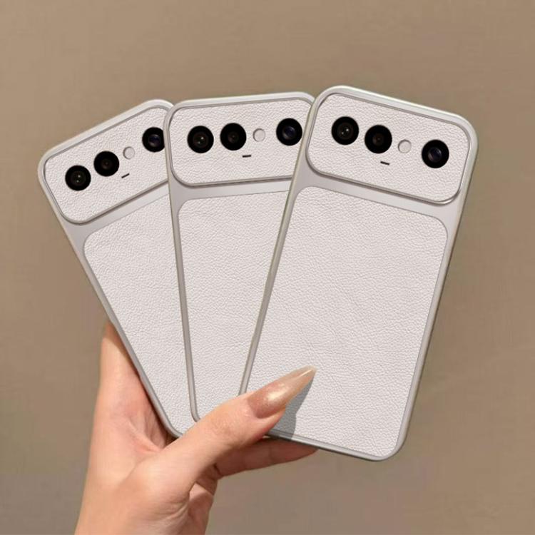 For vivo S50 Pro mini 5G Large Window Leather Textured Coated TPU Phone Case - White
