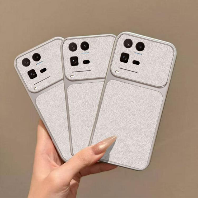 For vivo iQOO15 Ultra 5G Large Window Leather Textured Coated TPU Phone Case - White