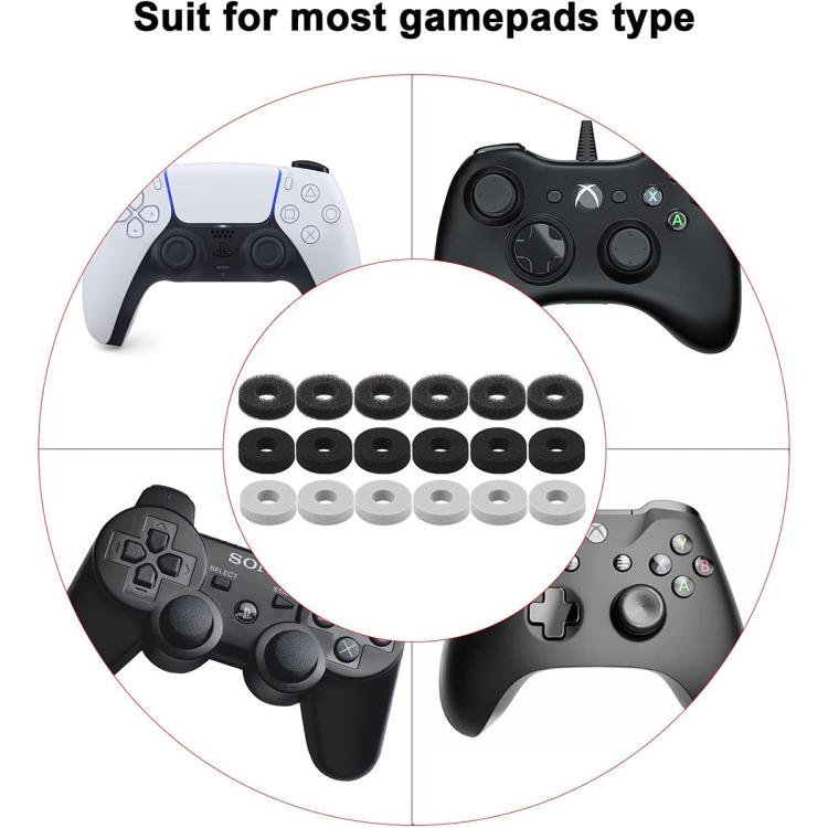 XDcase 18pcs Joystick Damping Rings for Nintendo Switch Joy-Con - Black/Grey