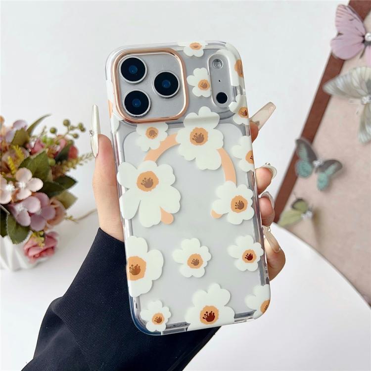 For iPhone 17 Pro Floral Pattern TPU + PC Magnetic Phone Case