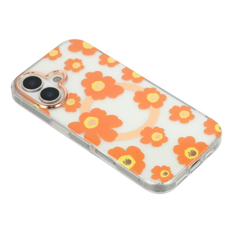 For iPhone 17 Floral Pattern TPU + PC Magnetic Phone Case