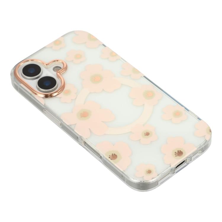 For iPhone 17 Floral Pattern TPU + PC Magnetic Phone Case