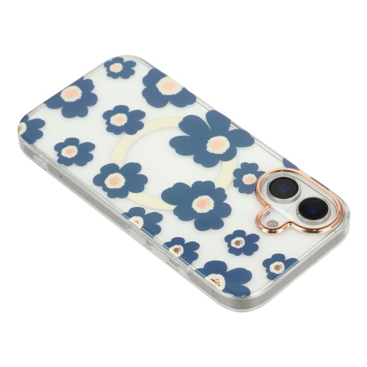 For iPhone 17 Floral Pattern TPU + PC Magnetic Phone Case