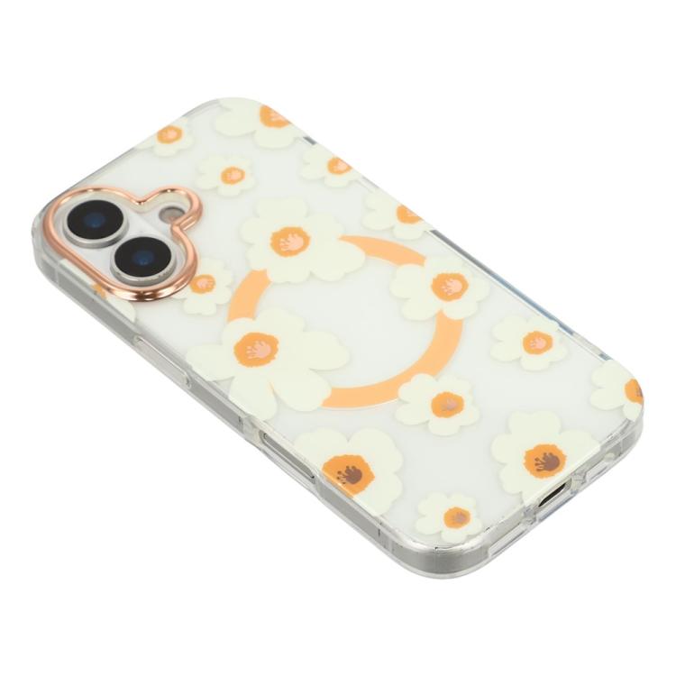 For iPhone 17 Floral Pattern TPU + PC Magnetic Phone Case