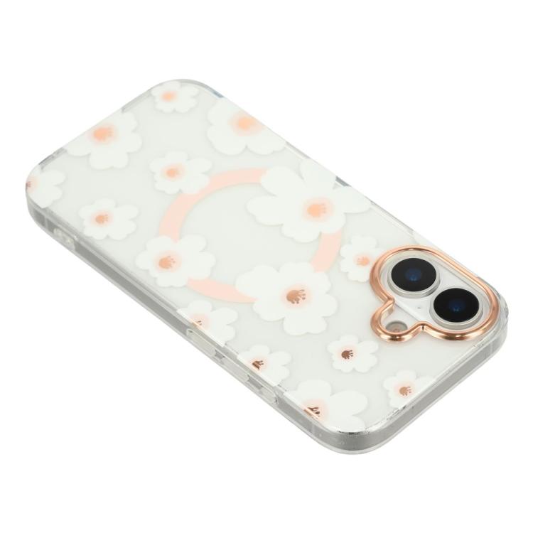 For iPhone 17 Floral Pattern TPU + PC Magnetic Phone Case